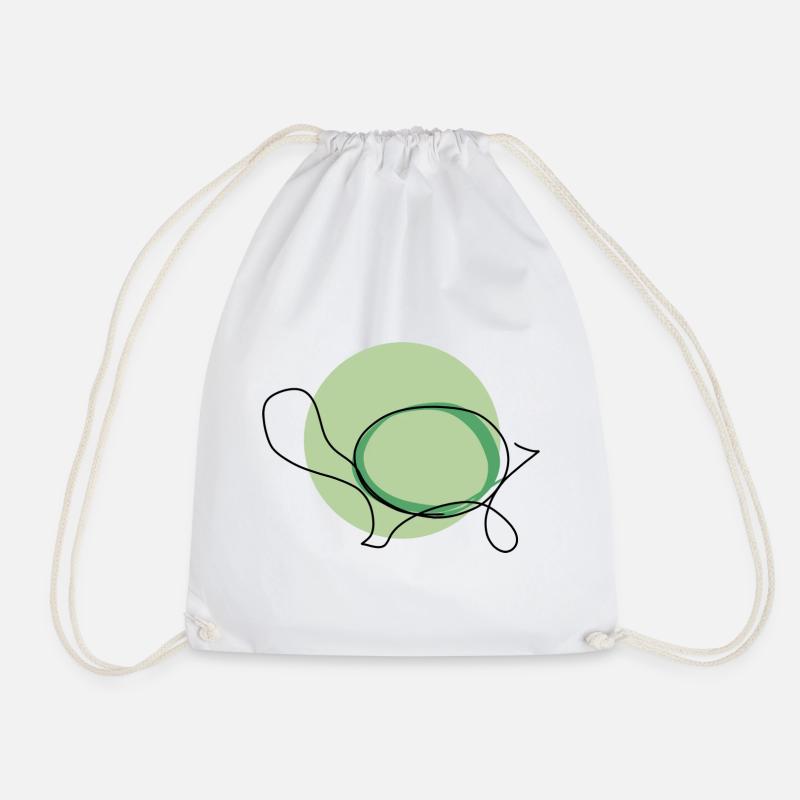Turtle - Drawstring Bag - white