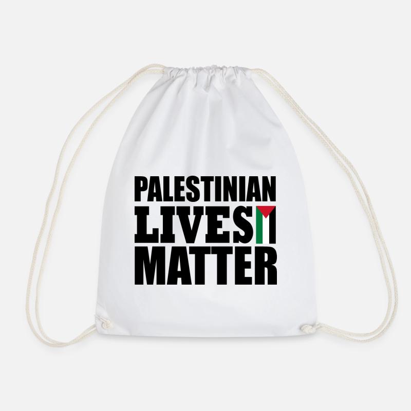 palestinian lives matter - Drawstring Bag - white
