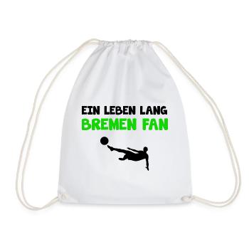 Bremen Fan Fußball Seitfallzieher Design Geschenk - Turnbeutel - Weiß - Vorne