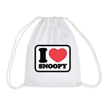 Peanuts Snoopy Ich Liebe Snoopy - Turnbeutel - Weiß - Vorne