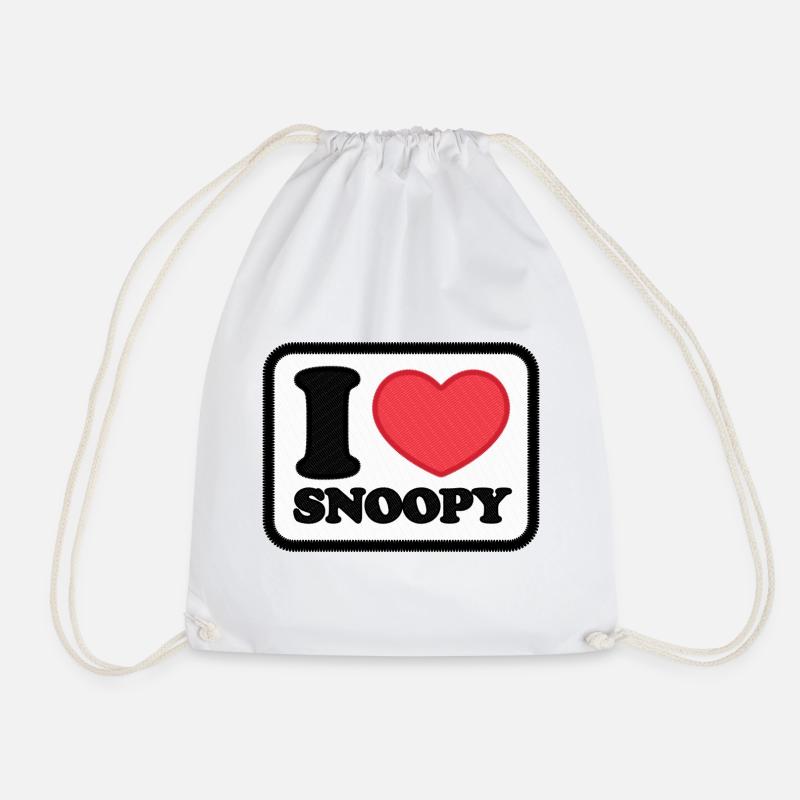Peanuts Snoopy I Love Snoopy - Drawstring Bag - white