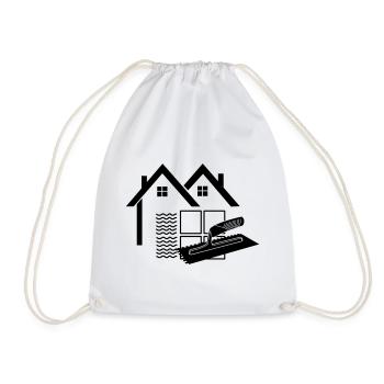 Maison de logo carreleur avec peigne de colle et carreaux - Sac de sport léger - blanc - Devant