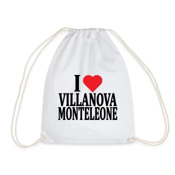 T-shirt I love Villanova Monteleone Sardinia - Drawstring Bag - white - Front