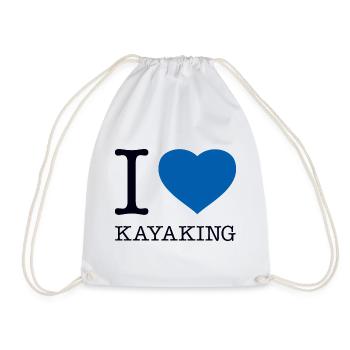 I LOVE KAYAKING Kayak Paddle - Drawstring Bag - white - Front