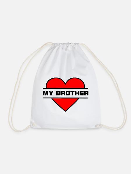 Herz, ich liebe meinen Bruder - Turnbeutel - Weiß