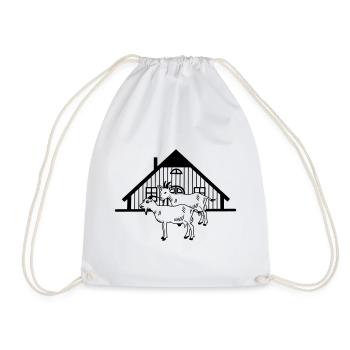 Goat farm or stable - Drawstring Bag - white - Front