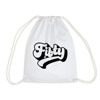 Fifty 50th Birthday Men Women 50 Years Old - Drawstring Bag - white - Front