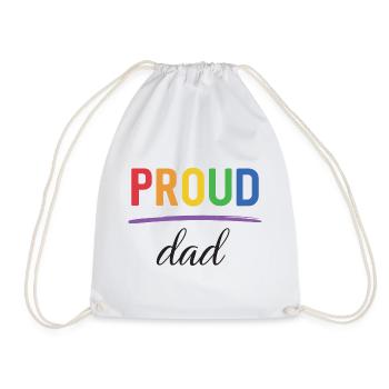 LGBT Proud Dad - Pride Month - Drawstring Bag - white - Front