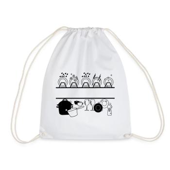 Dishwasher logo with space for dishwasher, company - Drawstring Bag - white - Front
