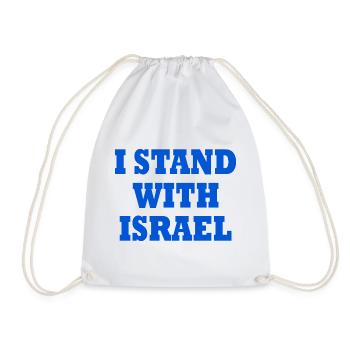 I Stand with israel - Drawstring Bag - white - Front