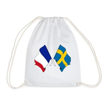 Flagge von Frankreich und Flagge Schweden - Turnbeutel - Weiß - Vorne