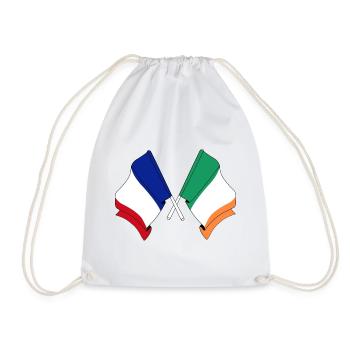 Flag of France and flag of Ireland - Drawstring Bag - white - Front