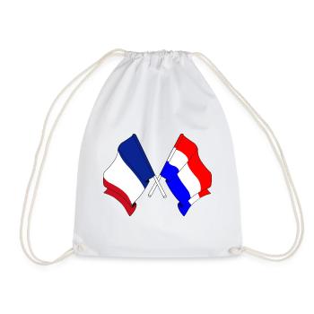 Flag of France and flag of the Netherlands - Drawstring Bag - white - Front