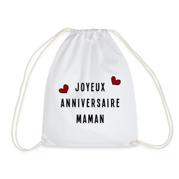 HAPPY BIRTHDAY MOM - Drawstring Bag - white - Front