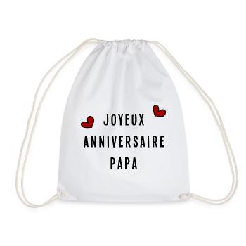 HAPPY BIRTHDAY DAD - Drawstring Bag - white - Front