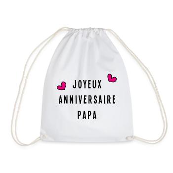 DAD. HAPPY BIRTHDAY - Drawstring Bag - white - Front