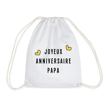 DAD. HAPPY BIRTHDAY. HAPPY BIRTHDAY - Drawstring Bag - white - Front
