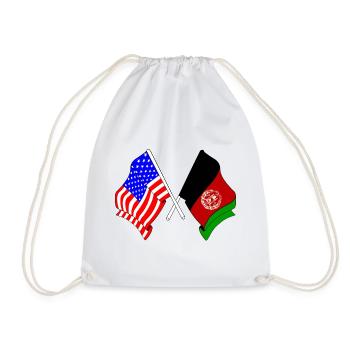 Drapeau des États-Unis Drapeau de l’Afghanistan - Sac de sport léger - blanc - Devant