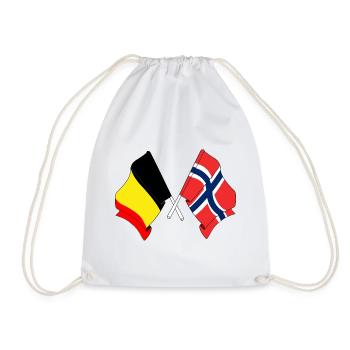 Drapeau de la Belgique, drapeau de la Norvège - Sac de sport léger - blanc - Devant