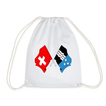 Flagge Schweiz und Flagge Aargau - Turnbeutel - Weiß - Vorne