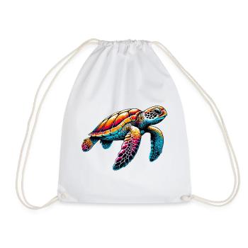 Schildkröte - Turnbeutel - Weiß - Vorne