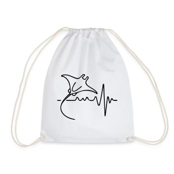 Eleganter Manta – Minimalistisches Ozean-Design - Turnbeutel - Weiß - Vorne
