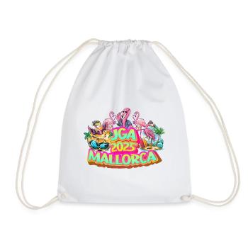 Bachelor Party 2025 Mallorca Malle Party Celebrate Beer Flamingo - Drawstring Bag - white - Front