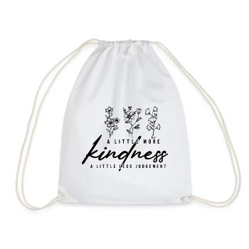 A Little More Kindness Florales Statement - Turnbeutel - Weiß - Vorne