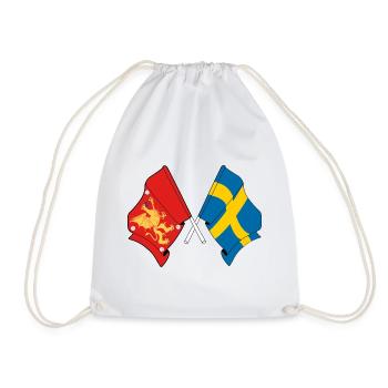 Östergötland & Schweden Flaggen - Turnbeutel - Weiß - Vorne