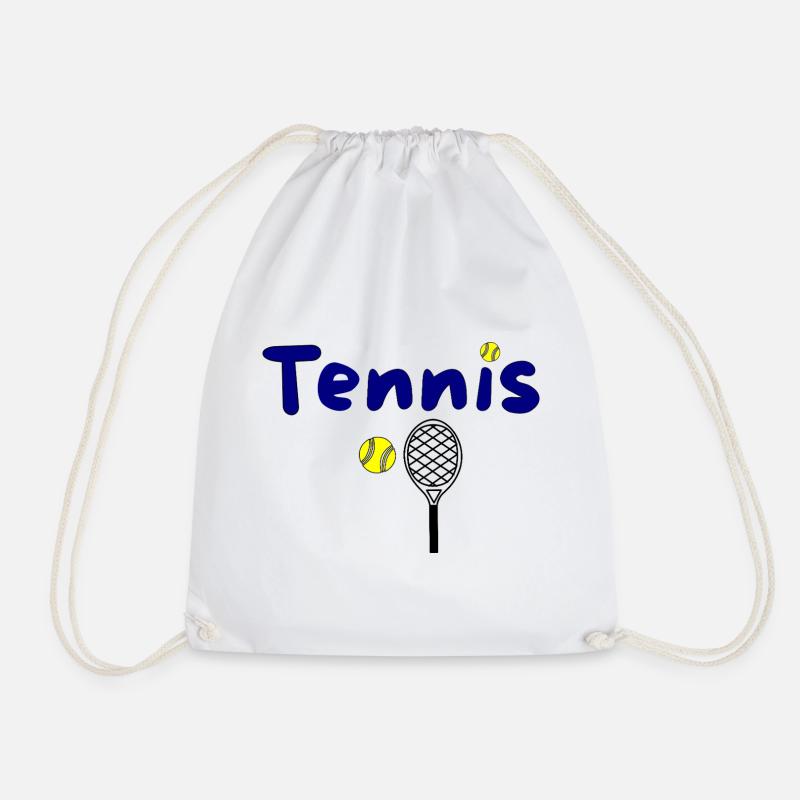 Tennisdesign mit Ball und Schläger - Turnbeutel - Weiß