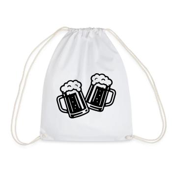 Beer Cheers Beer Mug - Drawstring Bag - white - Front