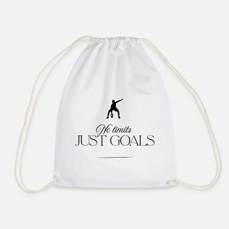 No limits- just goals - Drawstring Bag - white