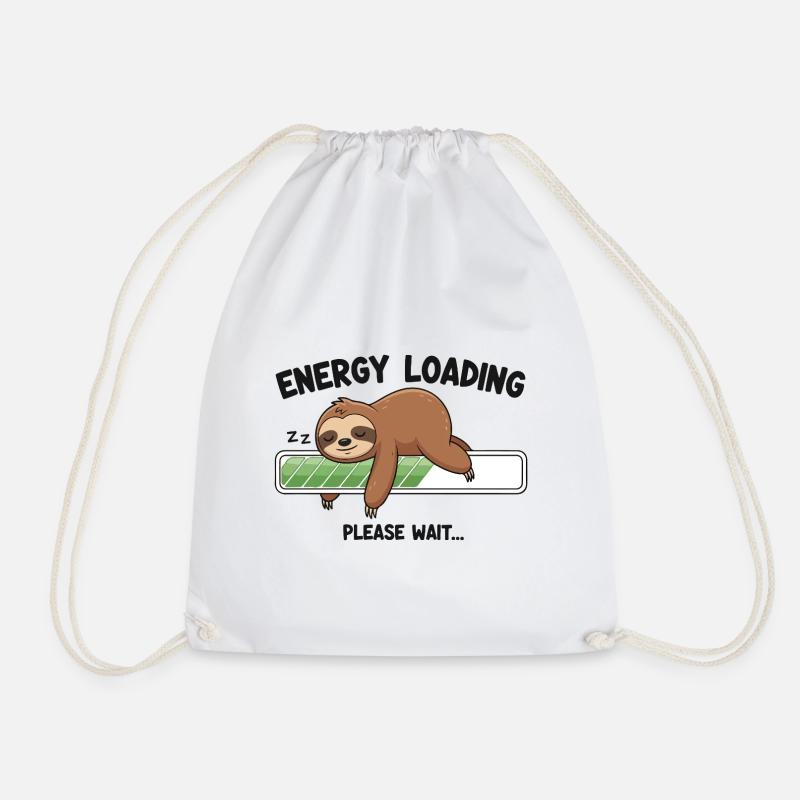 Battery Nap Mode - Drawstring Bag - white