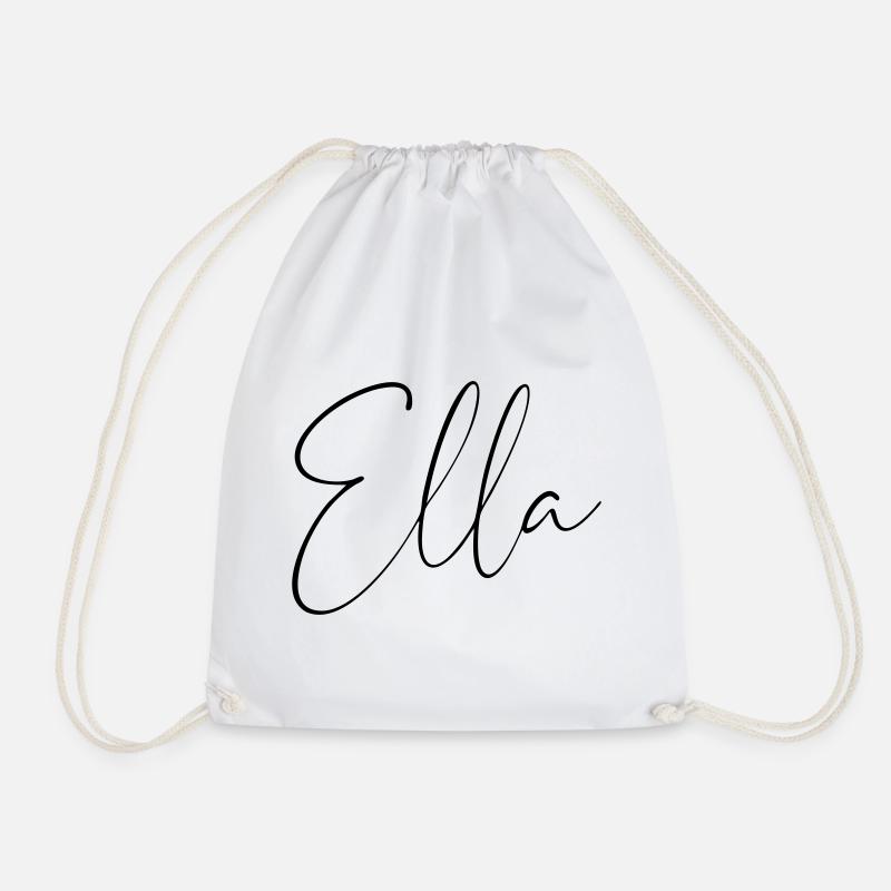 Ella / Handwriting Personalized Design - Drawstring Bag - white