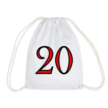 20. 20th ANNIVERSARY. 20 YEARS ANNIVERSARY. 20 YEARS. - Drawstring Bag - white - Front
