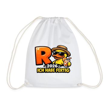Pensioner 2026 Duck I've Finished Retirement - Drawstring Bag - white - Front