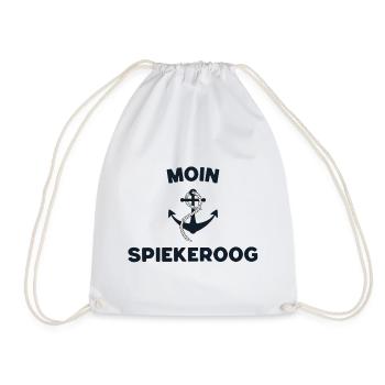 Moin Spiekeroog – Maritime Anchor Design - Drawstring Bag - white - Front