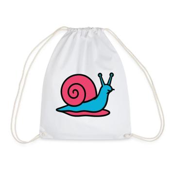 Snail Pop Art Gastropod Vegetable Garden - Drawstring Bag - white - Front