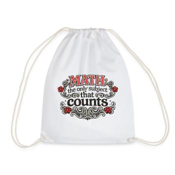Math Counts: Ornate Quote Tee - Drawstring Bag - white - Front