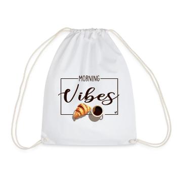 Tasse de café et croissant - Sac de sport léger - blanc - Devant