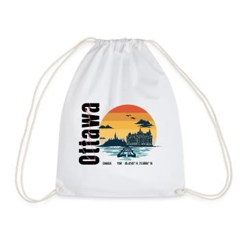 Design vintage de la capitale canadienne - Sac de sport léger - blanc - Devant