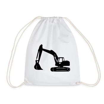 Excavator - Drawstring Bag - white - Front