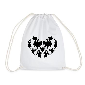 Halloween Heart Ghost Halloween Ghost - Turnbeutel - Weiß - Vorne