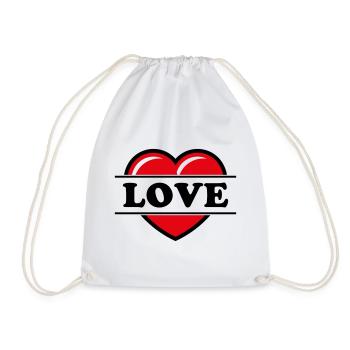 Cœur / Cœur / Amour (Noir 2C) - Sac de sport léger - blanc - Devant
