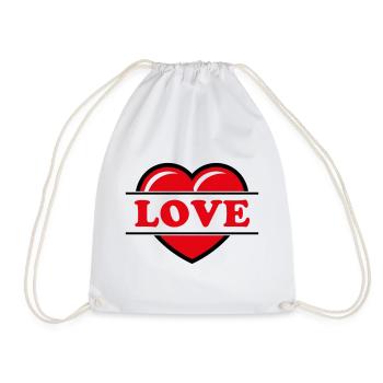 Herz / Herzchen / Love / Liebe (Red 2C) - Turnbeutel - Weiß - Vorne