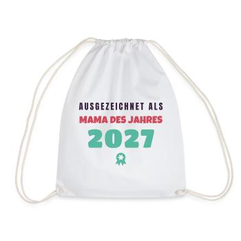 Mama des Jahres 2027 Auszeichnung Muttertag - Turnbeutel - Weiß - Vorne