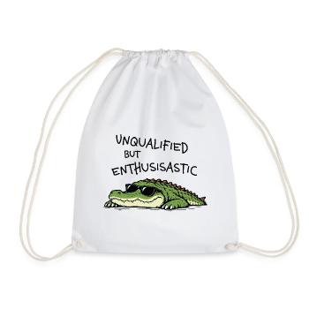 Unqualified but Enthusiastic – Lustiges Krokodil - Turnbeutel - Weiß - Vorne
