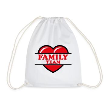 Family Team (Familie / Herz / Liebe / Love / R 2C) - Turnbeutel - Weiß - Vorne