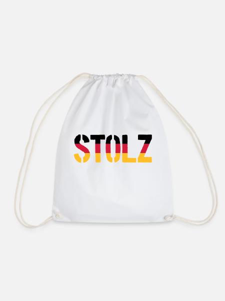Stolz, Proud Germany Flag, Proud to be German - Drawstring Bag - white