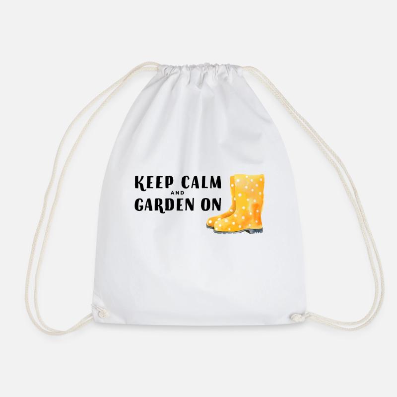 Keep calm and garden on - Drawstring Bag - white